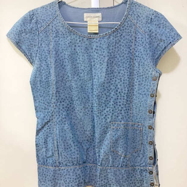 츠모리치사토 데님 블라우스