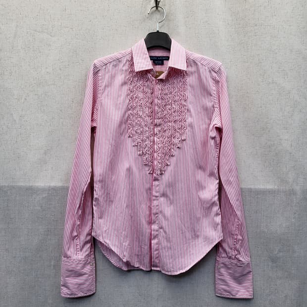 랄프 로렌 프릴 스트라이프 셔츠