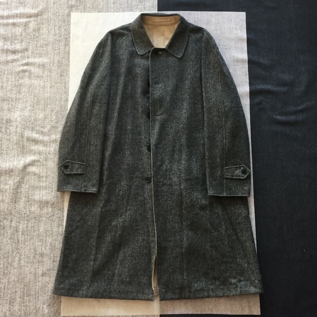 80s 빈티지 버버리 리버시블 트위드 코트