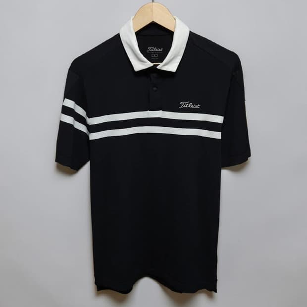 100 Titleist 타이틀리스트 골프 기능성 반팔 카라티 블랙