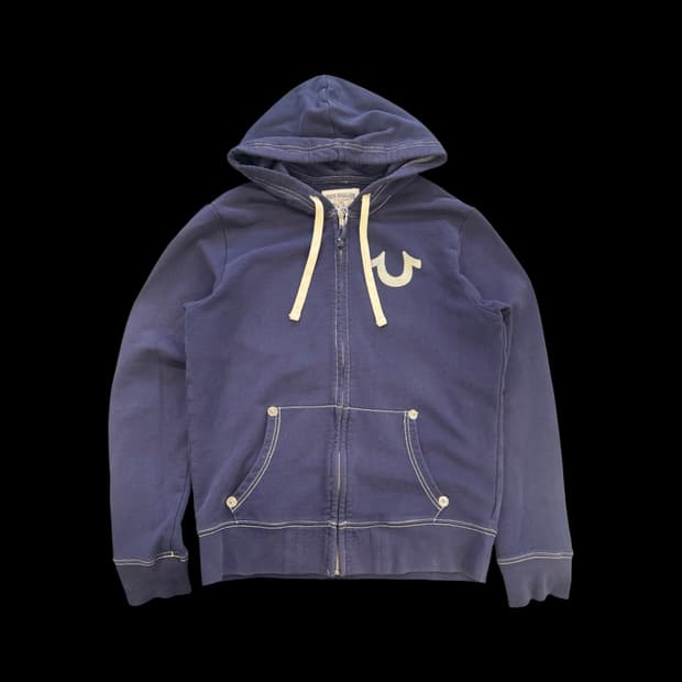 트루 릴리전 로고 집업 후디