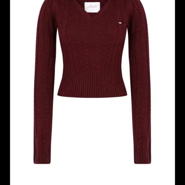 새상품) 페일제이드 케이블 후드 니트 버건디