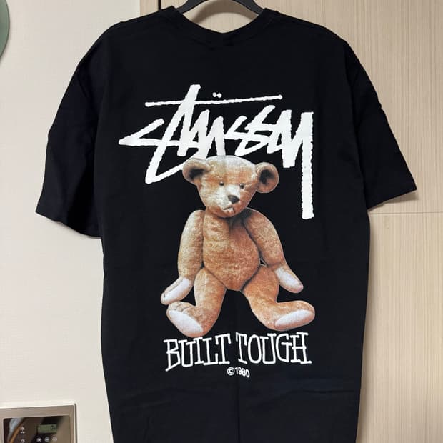스투시 빌트 터프 곰돌이 반팔티 블랙 L