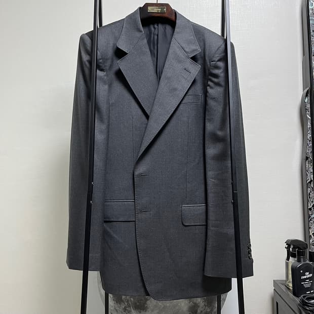 정품 54 R) 입생로랑 리브고쉬 챠콜 투버튼 빈티지 블레이져 자켓