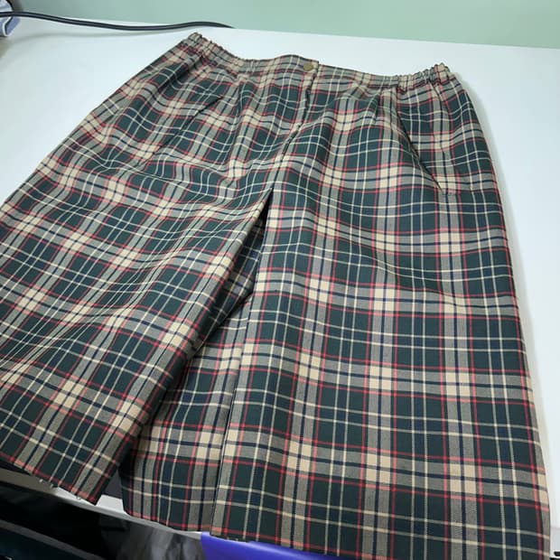 우먼L-XL 닥스 우먼 와이드보이핏 플리츠주름 하이웨스트 버뮤다팬츠