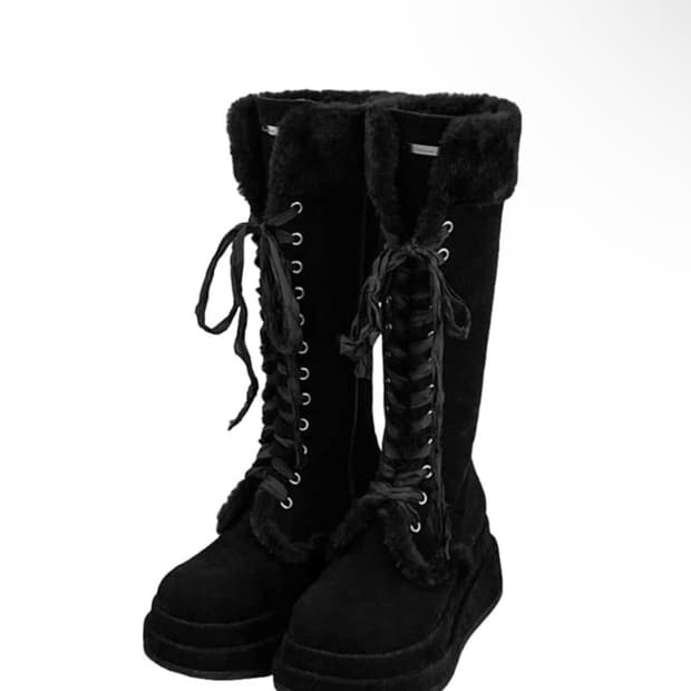 (새상품)루루서울 윈터 엔젤 퍼 롱 부츠 블랙 롱 winter angel