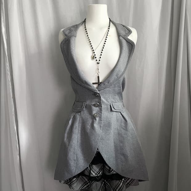 Axes femme light grey vest 엑시즈팜 공겜여주