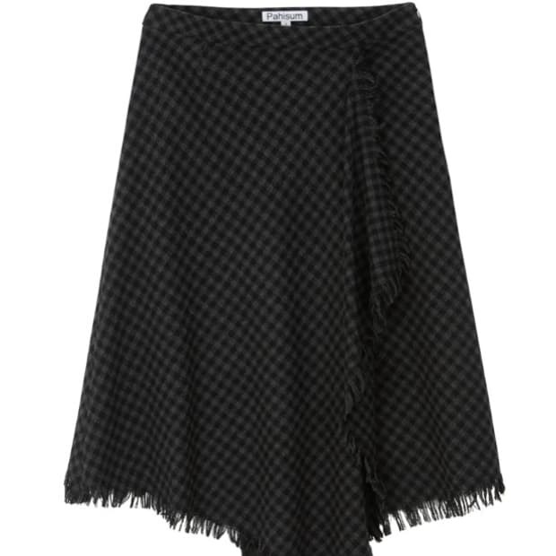 파히섬 탠스갠스 체크 드레이프 스커트