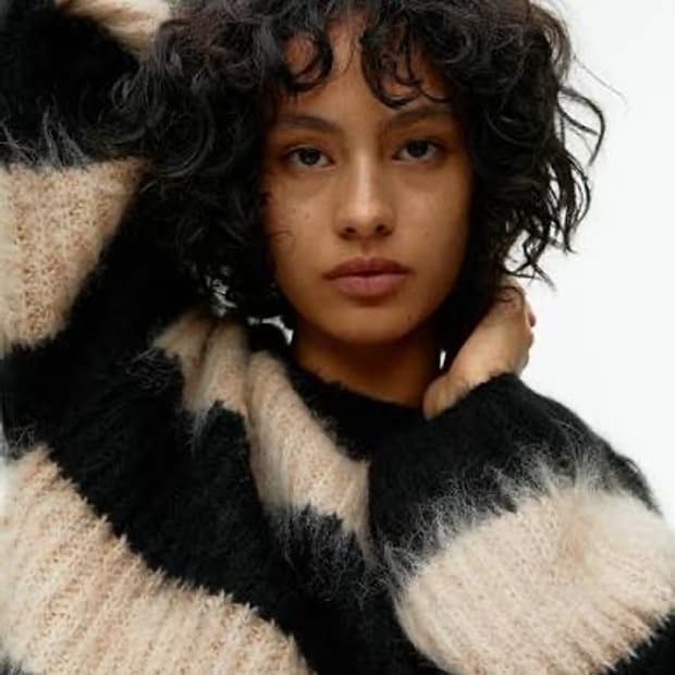 아르켓 스트라이프 알파카 울 스웨터