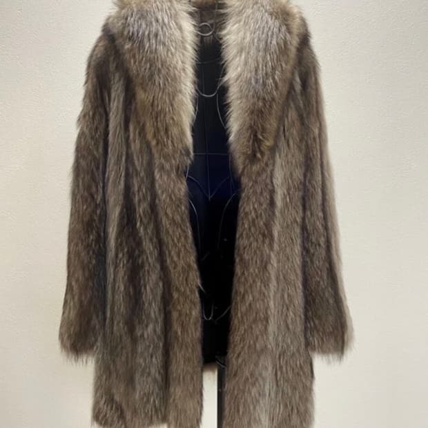 리얼 천연 라쿤퍼 하프코트