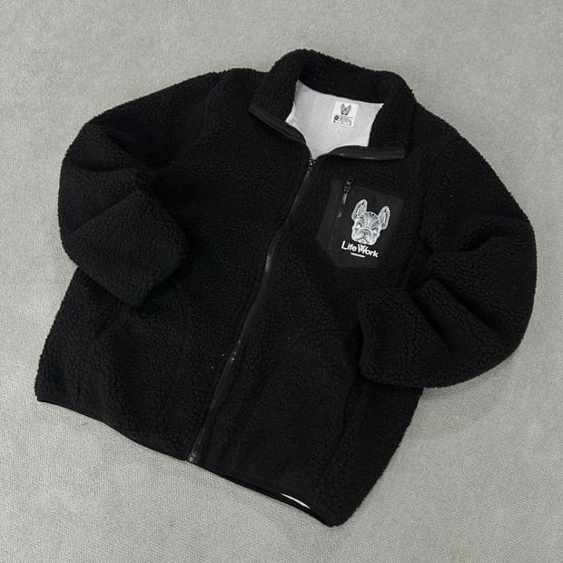 라이프워크 블랙 덤블 플리스 집업 XL