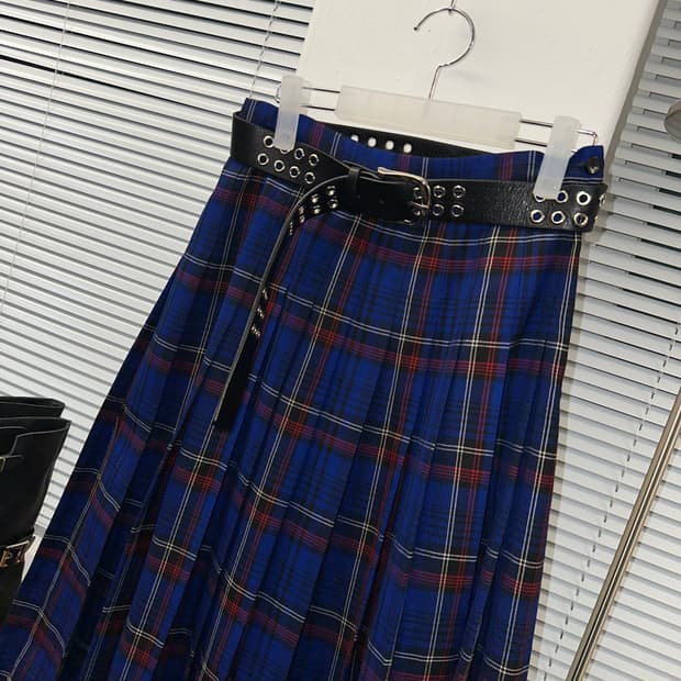 패들턴 pendleton 울 체크 레이어드 롱스커트