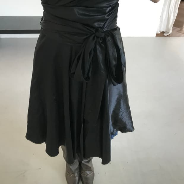 vintage black glossy one-piece