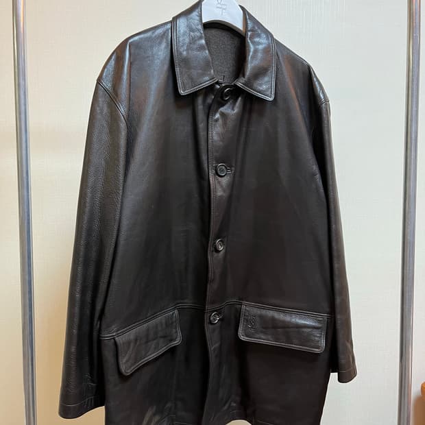 Ysl Pour Homme brown Leather jacket