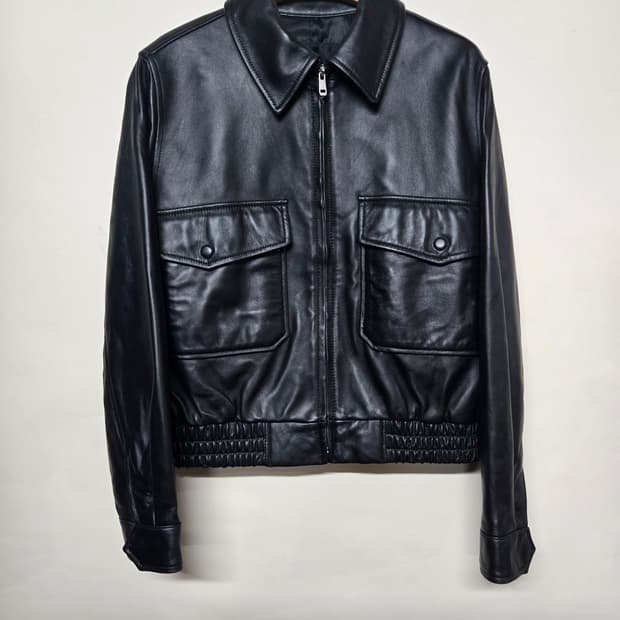 LEFT  램스킨  블랙 양가죽 블루종 자켓 M