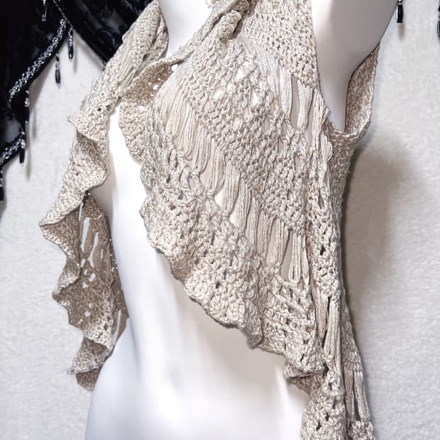 오리엔탈 윈터페어리 그런지 크로셰 뜨개니트 조끼 베스트 볼레로 핀터 모리