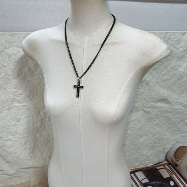 빈티지 unisex 고딕 십자가 쿠바체인 목걸이