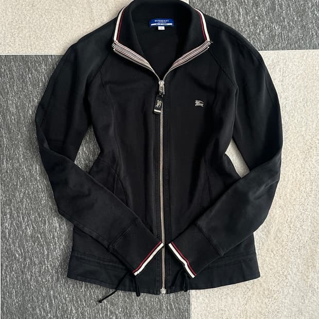 버버리 블루라벨 배색 코튼 집업 