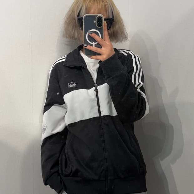 M 아디다스 반드릭스 트랙탑 져지 집업 블랙