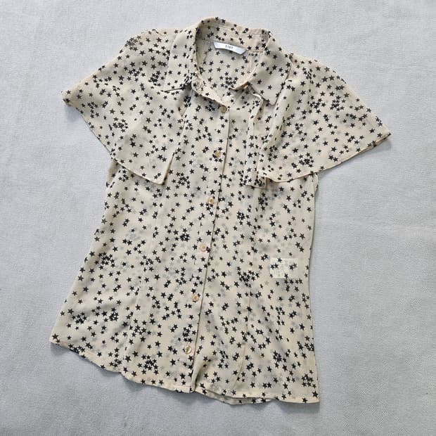 55 LIST 여성 패턴 맨소매 블라우스 0407Y