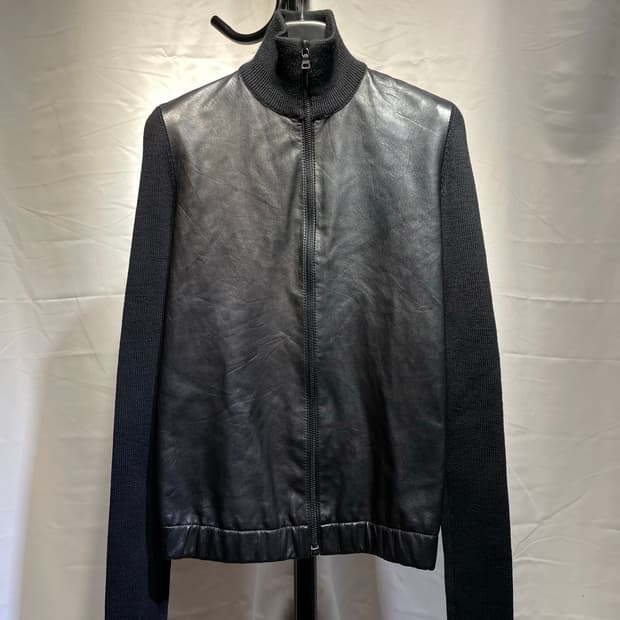 00’s Prada milano leather zip-up (40)