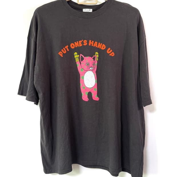 캣쳐핸섭 고양이 그래픽 반팔티 XL-2XL
