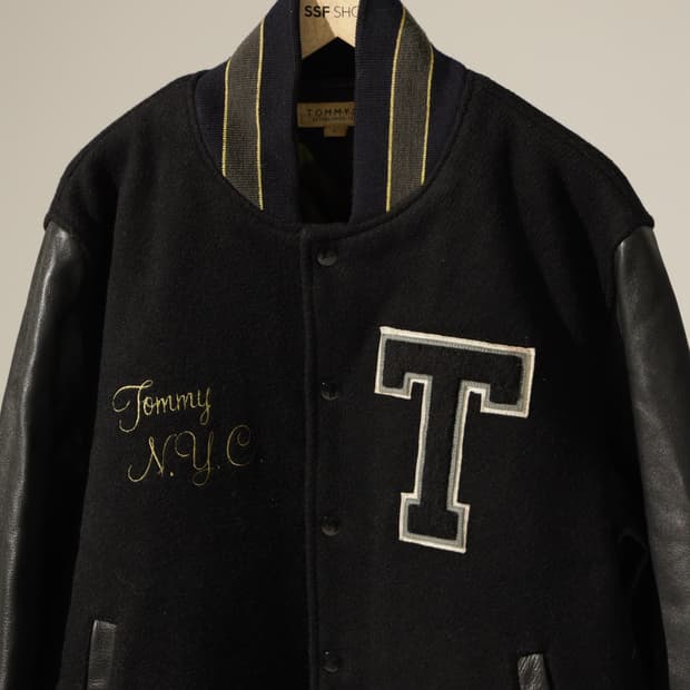 타미힐피거 울 레더 바시티 자켓