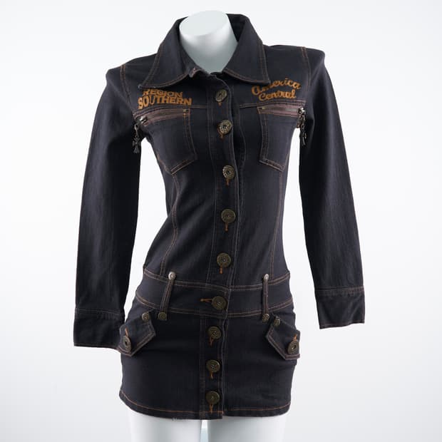 d.i.a 오네갸루 포켓 디테일 데님 원피스