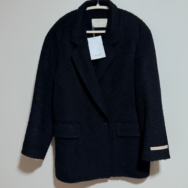 퀸즈래빗 qsrb 핸드메이드 부클 모헤어 블랙 코트 새상품 