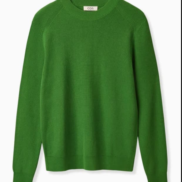 cos 코스 레귤러핏 크루넥 스웨터 그린 xl 신품급