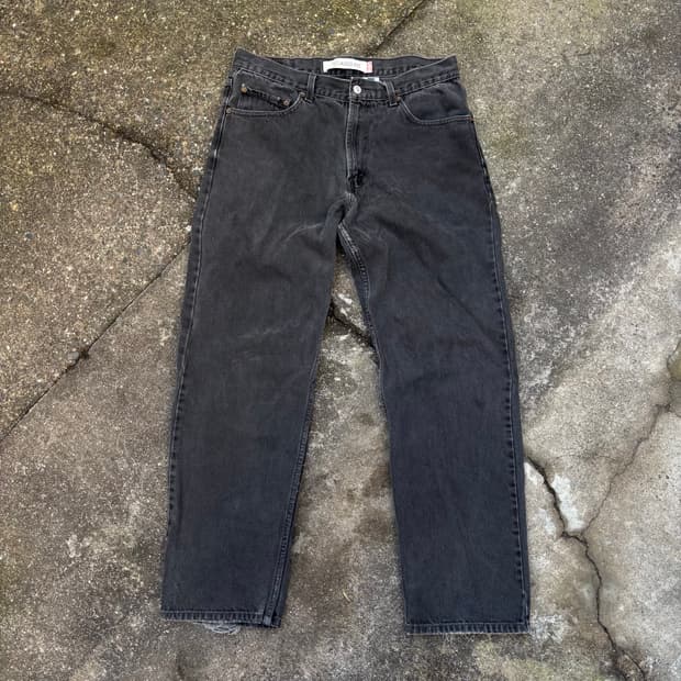 리바이스 550 블랙 릴렉스핏 데님 팬츠 34 32