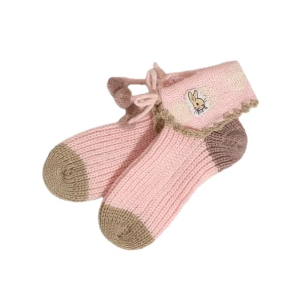[빈티지] 모리걸 피터래빗 뜨개 덧신 양말