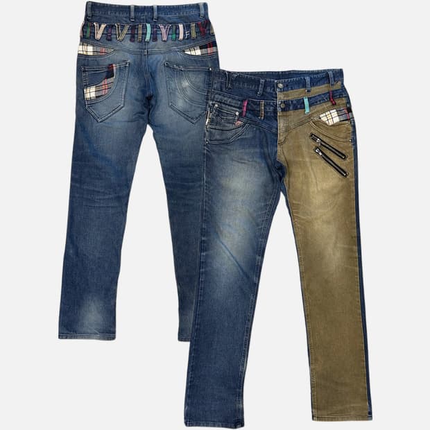double weist 2tone punk jean