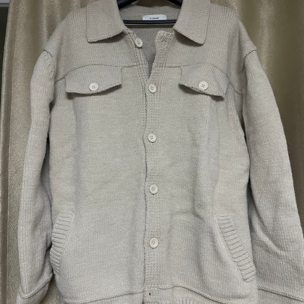 아이보리 니트 집업