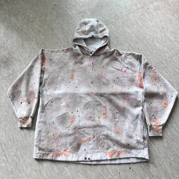 90s 러셀 후드 MADE IN USA 페인트 스플래터