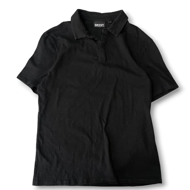 DKNY 블랙 코튼 카라티 M