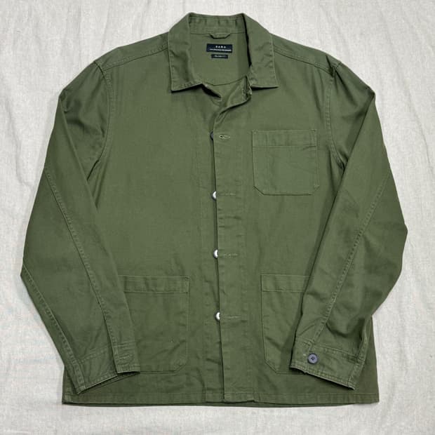 자라 밀리터리 카키 코튼 자켓 M