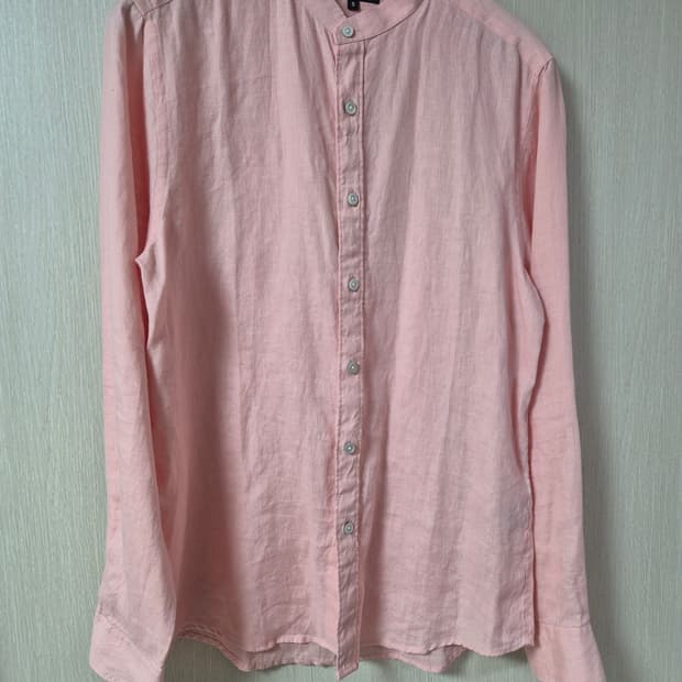 알레그리  린넨 100%  셔츠 스몰  하이넥 셔츠 남방