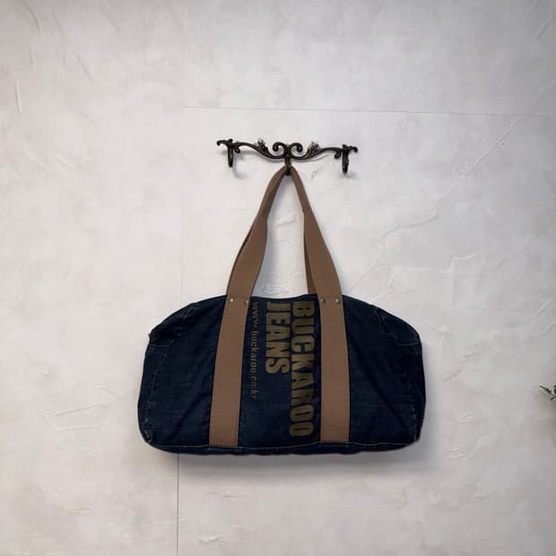 Buckaroo denim lettering boston bag