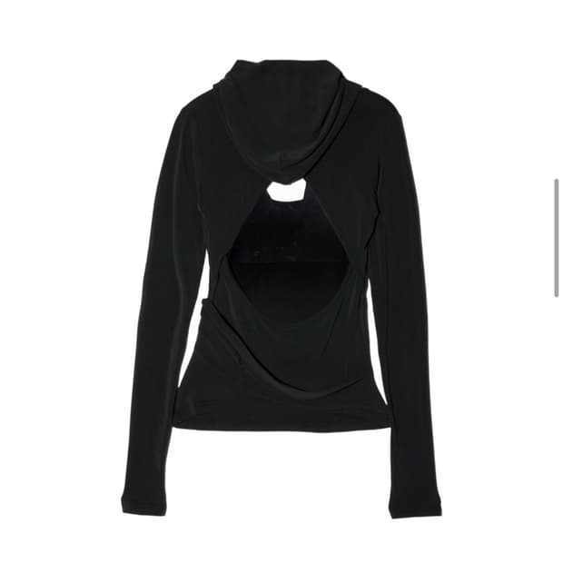 Hyeinseo hooded jersey top black