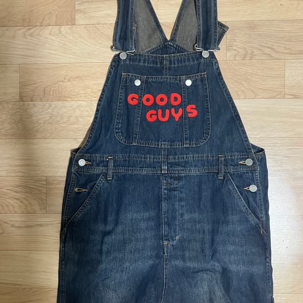 굿가이즈 데님 멜빵바지