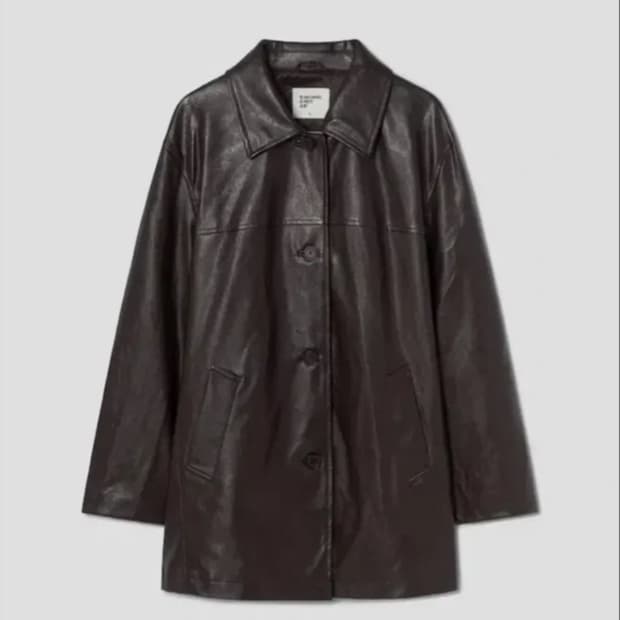 (새상품) 에잇세컨즈 브라운 레더 자켓 xs