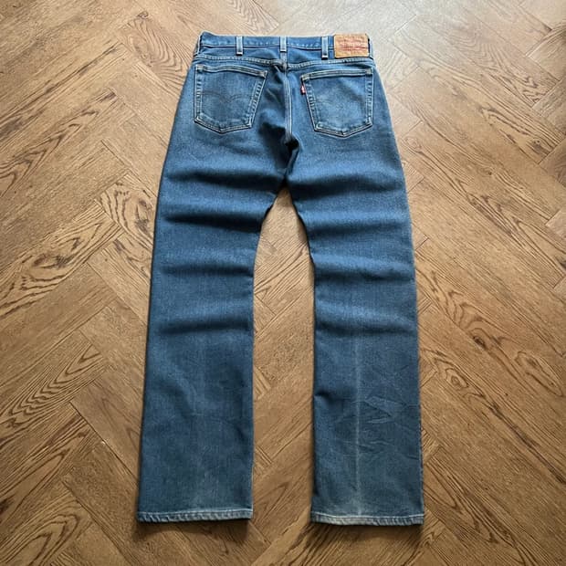[32]리바이스 517 플레어핏 빈티지 워싱 스트레치 데님 팬츠 L163