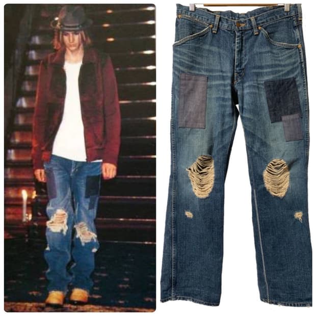 (4) 넘버나인 03aw 커트코베인 패치 데님