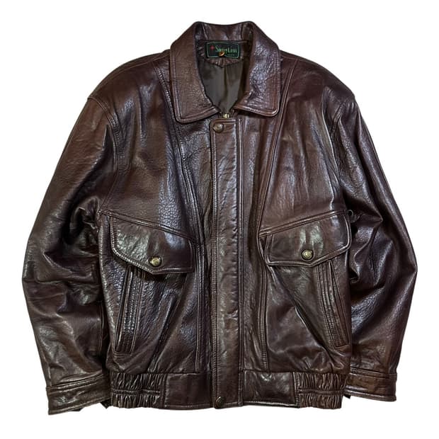Vintage 빈티지 양가죽 봄버 자켓 ( 레드 브라운 )
