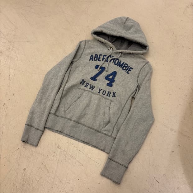 아베크롬비 그레이 74빅로고 후드티