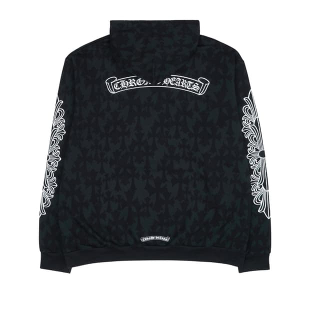 [M] 크롬하츠 세메터리 프린트 풀오버 후드 블랙