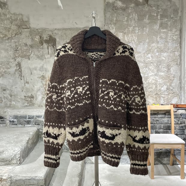 vtg 브라운 웨일 썬더버드 탈론 집업 코위찬