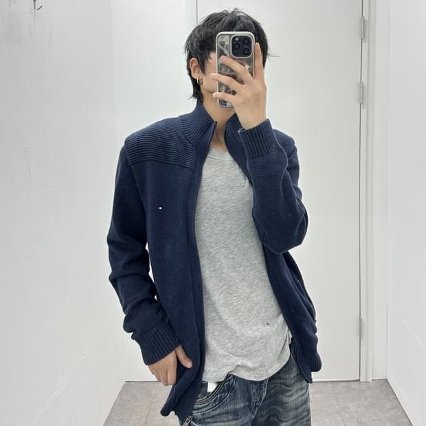 TOMMY HILFIGER 2 way 니트 집업
