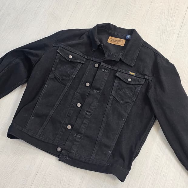 랭글러 wrangler 블랙 데님 자켓 L